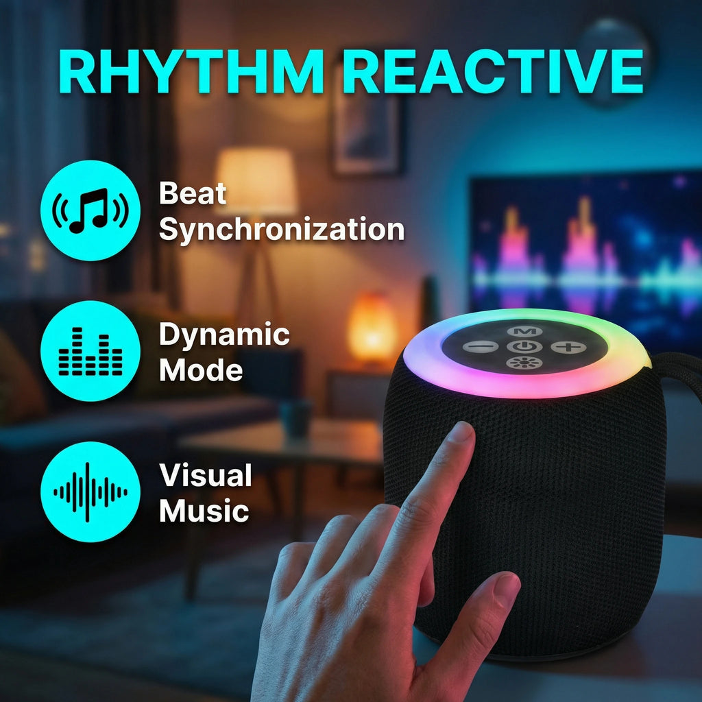 Bluetooth Speaker,  Portable Wireless Speakers with Led Light,  Enhanced Bass, Outdoor Speaker for Travel, Sport, Party, Biking