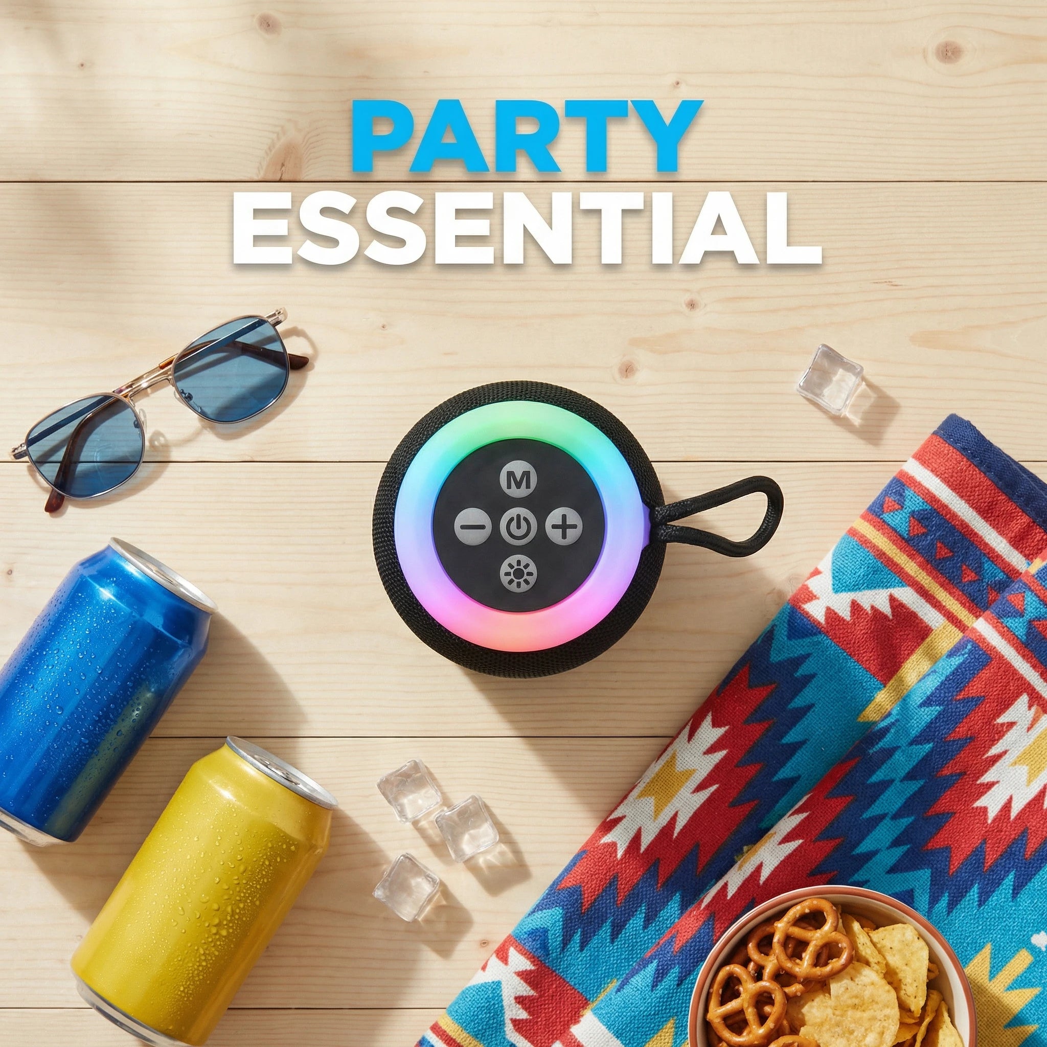 Bluetooth Speaker,  Portable Wireless Speakers with Led Light,  Enhanced Bass, Outdoor Speaker for Travel, Sport, Party, Biking